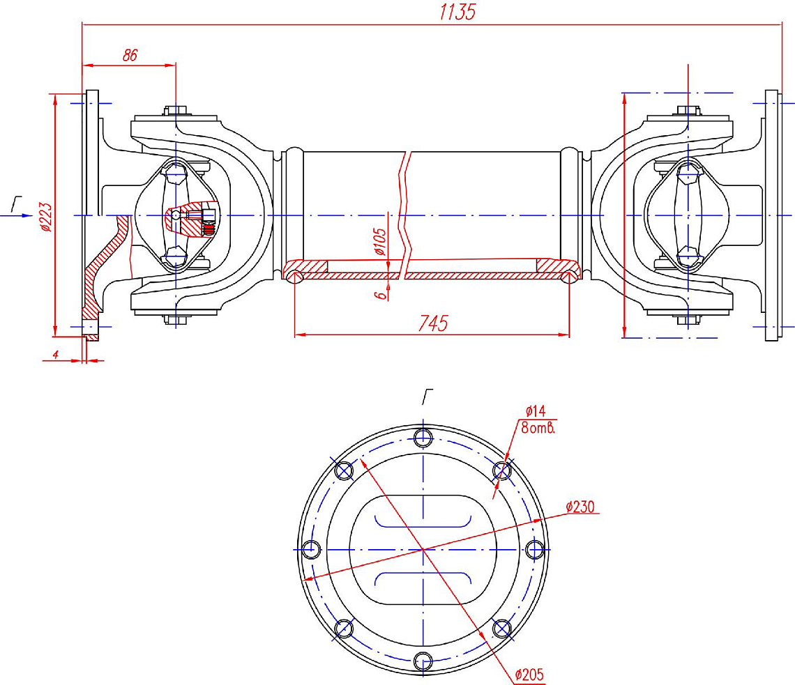 Вал карданный 81-4250010-80 (распродажа)
